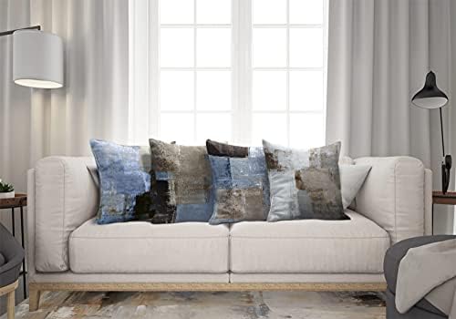 Throw Pillow Covers Set of 4, 20 x 20 Inch, Abstract Art