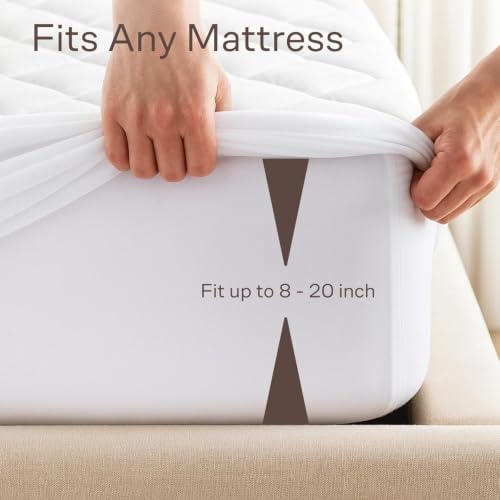 Niagara Cotton Mattress Pad Queen 60x80 - Non Noisy Cooling Breathable