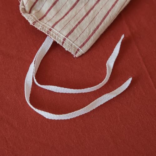SUSYBAO Neutral Pinstripe Duvet Cover King 100% Washed Cotton 3 Pieces