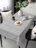 Vintage Stripe Rectangle Tablecloth 60 x 120 Inches Country Solid Gray