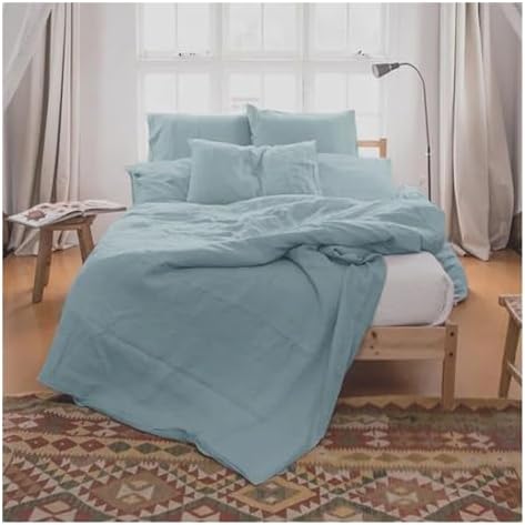 100% Linen Duvet Cover with Button Closures, Natural Flax Solid Colors