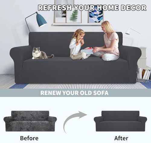 MAXIJIN Super Stretch Couch Cover for 3 Cushion Couch, 1-Piece