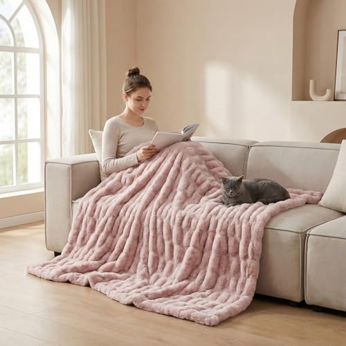 Luxury Concepts Soft Faux Rabbit Fur Throw Blanket - 50" x 60"