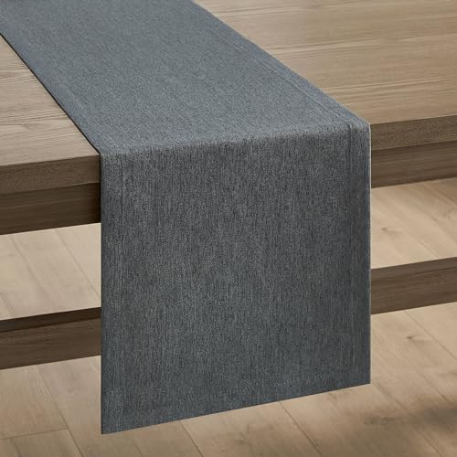 ZeeMart Basic Linen Style Table Runner, 14x72 Inch Charcoal