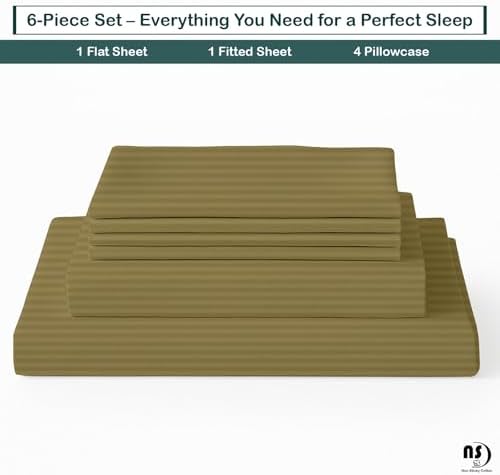 NON Sticky cotton Premium 6 Piece Egyptian Cotton Fitted Full Sheet