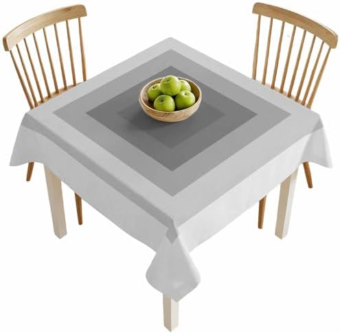 Square Tablecloth, Gray Gradient Color Block Waterproof Table Cloth
