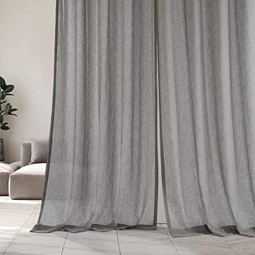 HPD Half Price Drapes Solid Sheer Curtains For Living Room Linen