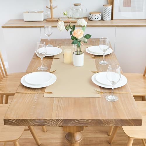 2 Pack Beige Small Short Table Runner Coffee Table Runner