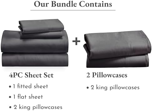 California Design Den 6 Piece King Size Sheet Set with 4 Pillowcases