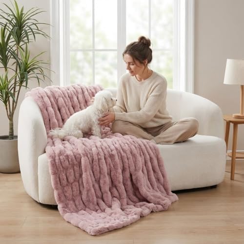 Luxury Concepts Soft Faux Rabbit Fur Throw Blanket - 50" x 60"