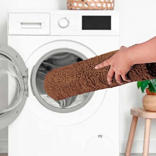 COTTON CRAFT 2 Pack Reversible Bath Mat - Soft Plush Bath Rug -17x24