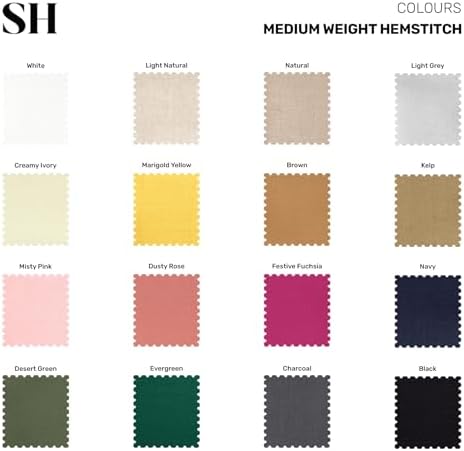 Solino Home 100% Linen Placemats Ivory, Medium Weight 14 x 19 in, Set