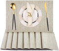 PIGCHCY Deep Beige Placemats Set of 8 Encryption Thickening Weave