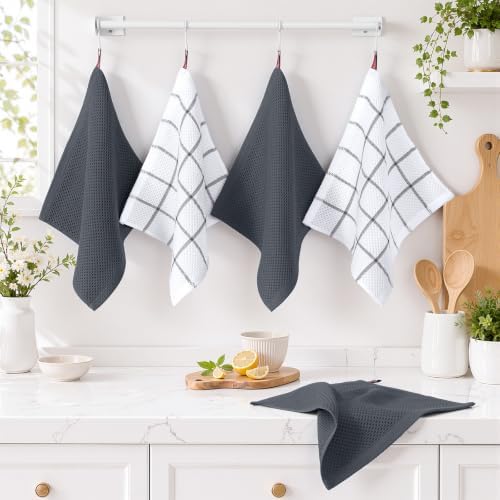 Homaxy Waffle Weave Dish Cloths and Large Premium Cotton Kitchen