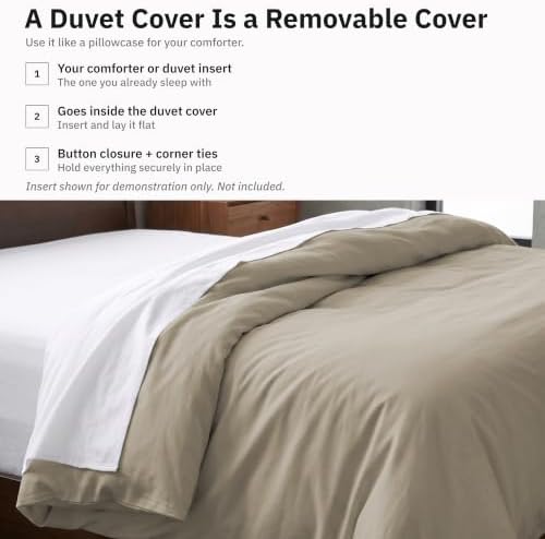 California Design Den Luxury Queen Size Duvet Cover, Taupe