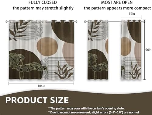 Brown and Beige Blackout Curtains, Light Brown Tan Taupe Boho Mid