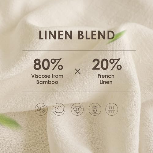 Linen World Dish Towels Set of 4, 20 x 28 Inch Linen Blend Kitchen