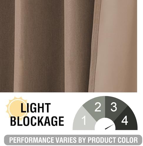 H.VERSAILTEX Linen Blackout Curtains 96 Inches Long for Bedroom/Living