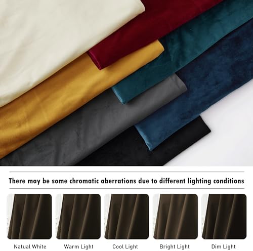 RYB HOME Velvet Room Darkening Curtains for Living Room 72 inches Long