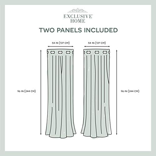 EXCLUSIVE HOME Kochi Light Filtering Linen Blend Grommet Top Curtain