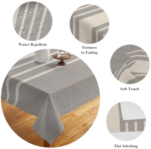 Rectangle Tablecloth Waterproof Spillproof Table Cloths,Vintage Gray
