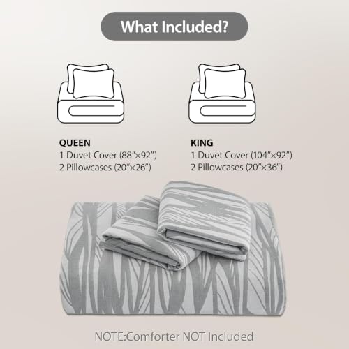 Simple&Opulence 100% Cotton Duvet Cover Queen Size, 3 Pcs Branch Print