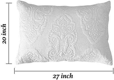 Brandream White Vintage Quilt Bedding Set Queen Size Quilt Set