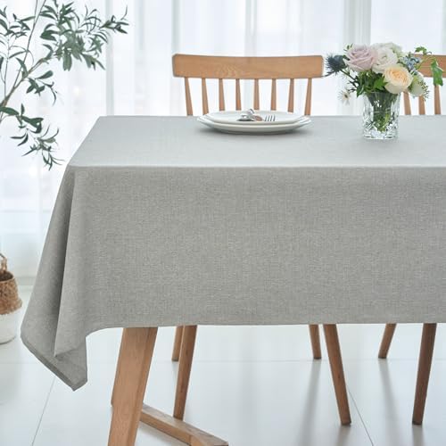 maxmill Square Linen Tablecloth Water Resistance Antiwrinkle
