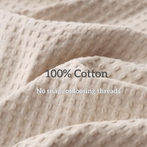Shunjie.Home Waffle Pillow Shams King Size Set of 2 20x36, 100%