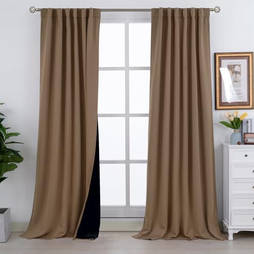 BGment Full Room Darkening Curtains 108 Inches Long for Living Room
