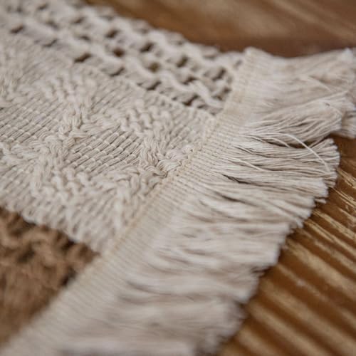 Hsvanyr Boho Placemats Set of 2 Macrame Cotton Linen Table Mats with