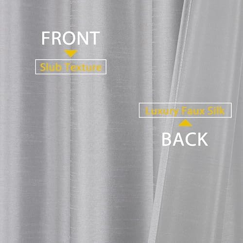 Chyhomenyc Uptown Faux Silk Light Grey Curtains 63 Inch Length 2
