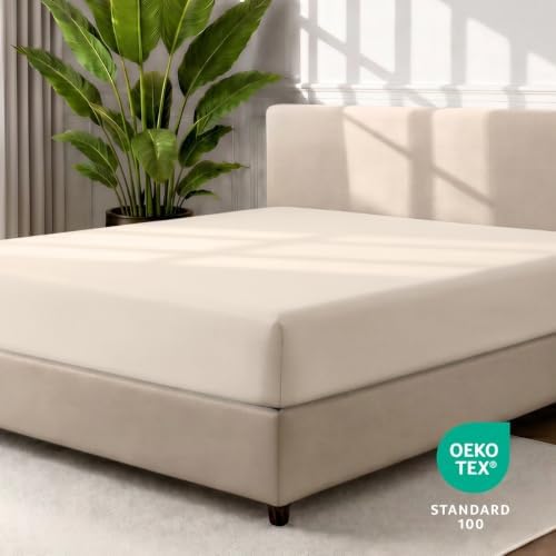 Bare Home 2-Pack Fitted Sheet 1800 Ultra-Soft (Twin XL, Sand)