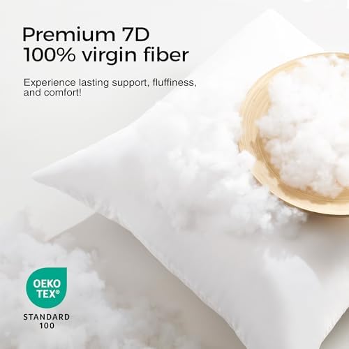 puredown® 18x18 Throw Pillow Inserts Set of 2 – Supportive & Fluffy