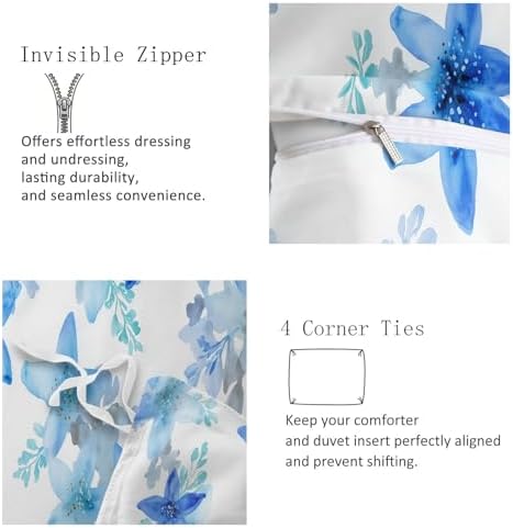 King Duvet Cover Set Dreamy Watercolor Starfish Pattern Bedding with