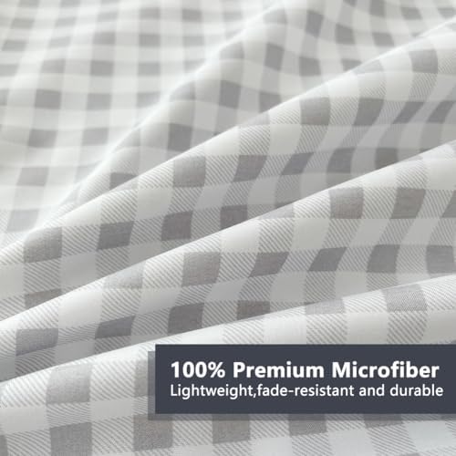 NSNLGSGC Light Grey Gingham Twin Sheet Set