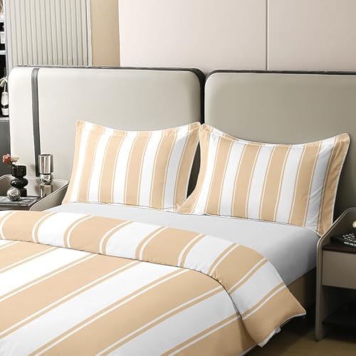 Manfei 100% Cotton Geometric Abstract Duvet Cover,Modern Vertical