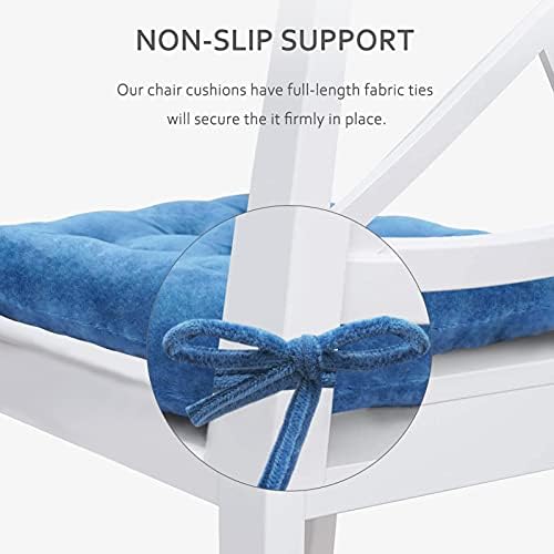 ELFJOY Set of 4 Square Chair Pads Indoor Seat Cushions Pillows with