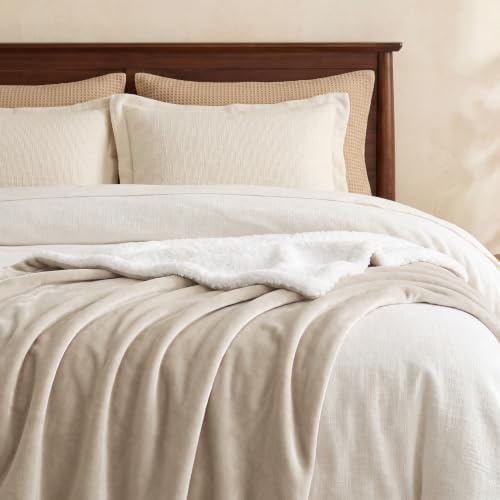Bedsure GentleSoft Sherpa Fleece Blankets King Size for Bed