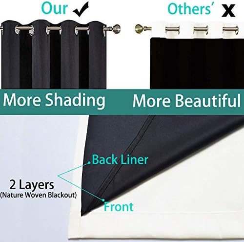 Yakamok Cream 100% Blackout Curtains 108 Inches Long for Bedroom 52"