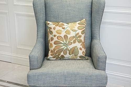 Mika Home Set of 2 Jacquard Tropical Leaf Pattern Throw Pillow Covers