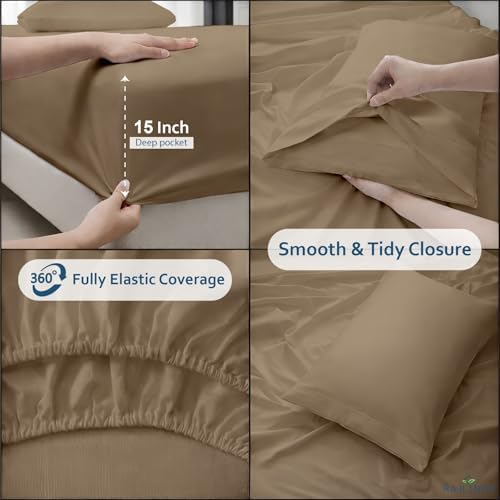 Rajlinen Queen Sheet Set Microfiber Bed Sheets, Ultra Soft Hotel