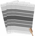 Minimalist Kitchen Towels Set of 4 Dark Gray Gradient Gray Stripe Farm