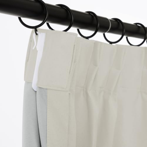 Beige Pinch Pleats 100% Blackout Window Curtains 108 Inches Long 2