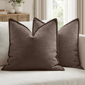 MIULEE Thick Textured Decorative Throw Pillow Covers 20x20 Inch Dark