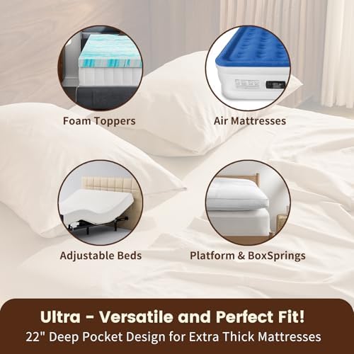 100% Linen Sheet Set King Size Extra Deep Pocket Fits 18-24 Inch