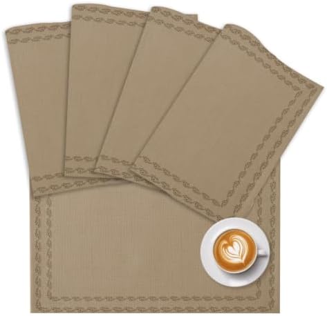 Placemat Set of 8 Minimalist Tan Dining Table Placemats Modern Natural