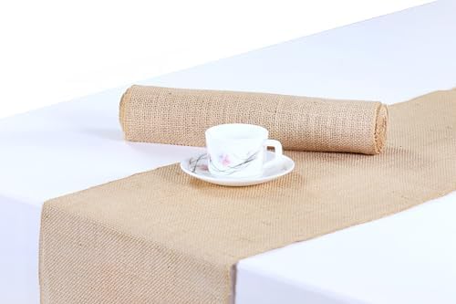 VDS Pack of 15, Burlap Table Runner 100% Natural Jute Rustic Hessian