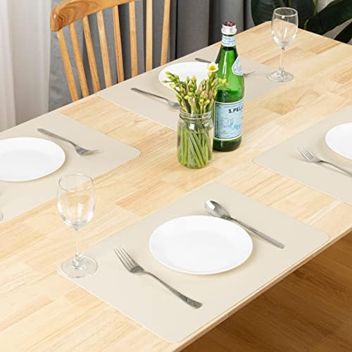 Placemats Set of 6, Faux Leather Place Mats Heat Stain Scratch