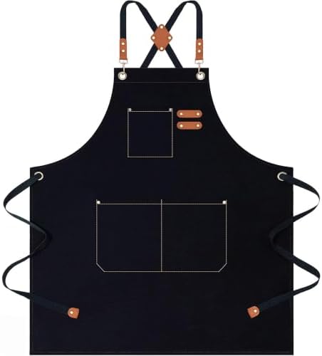AFUN Aprons for Women Men with Large Pockets, 12-Ounce Cotton Canvas